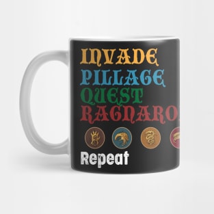 Blood Rage Invade, Pillage, Quest, Raganork, Repeat Board Game Graphic - Tabletop Gaming Mug